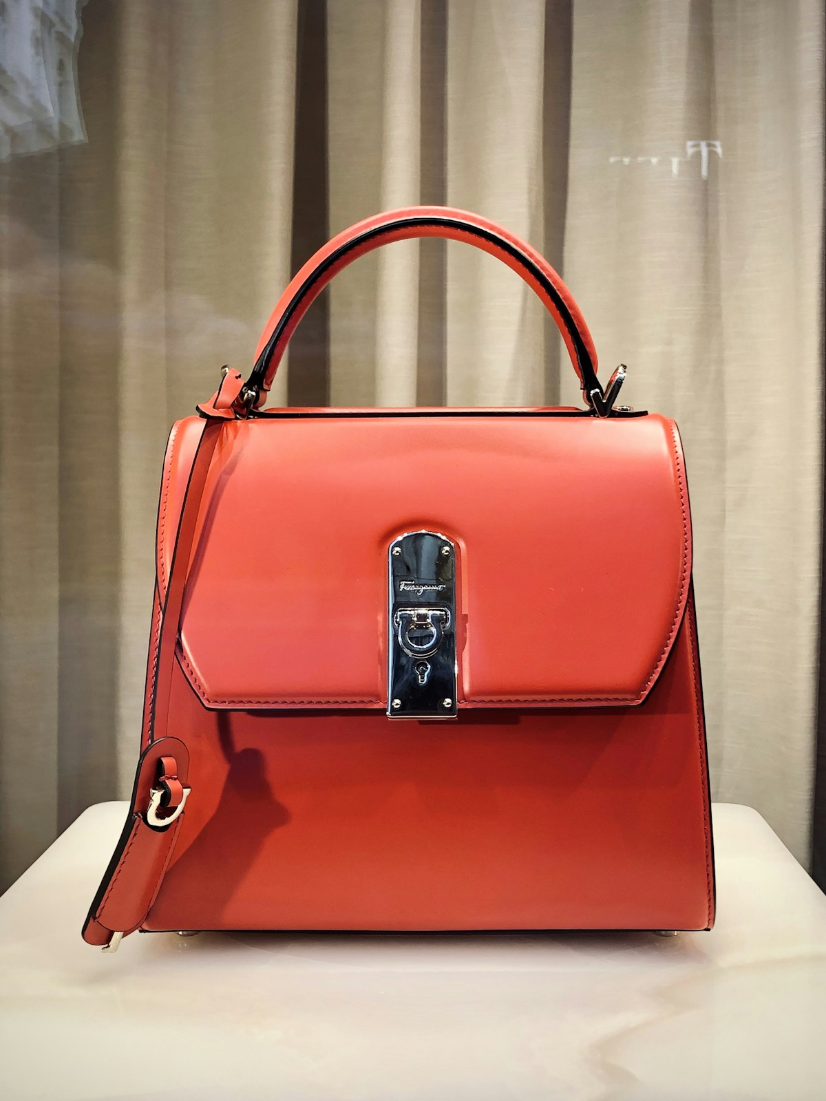Structured Leather Shoulder Bag